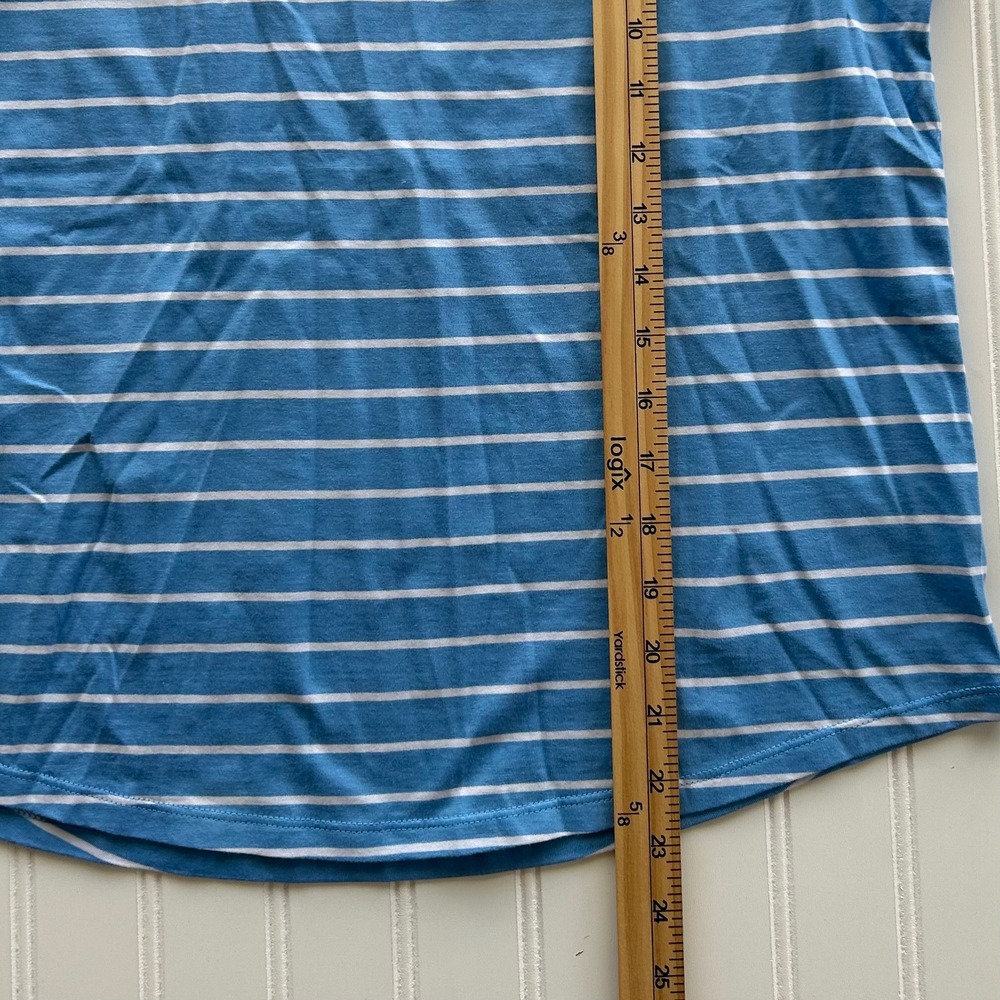 Talbots Muscle Tee (Mp) Blue White EXCELLENT Pima Cotton Striped Tank Top - Picture 6 of 8